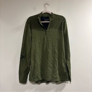 Smartwool Green Intraknit Thermal Merino Base Layer 1/4 Zip